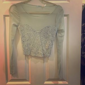 Urban outfitter ice turquoise/blue crop top!