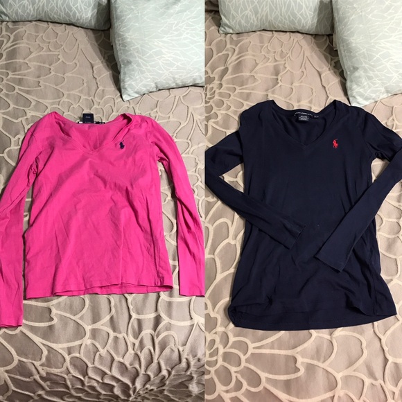 2 long sleeve polo shirts