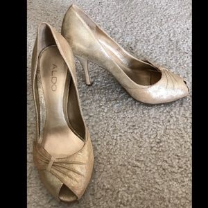 Aldo gold shoes