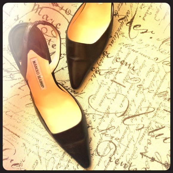 Manolo Blahnik Pumps Choco Brown Leather Sz 40