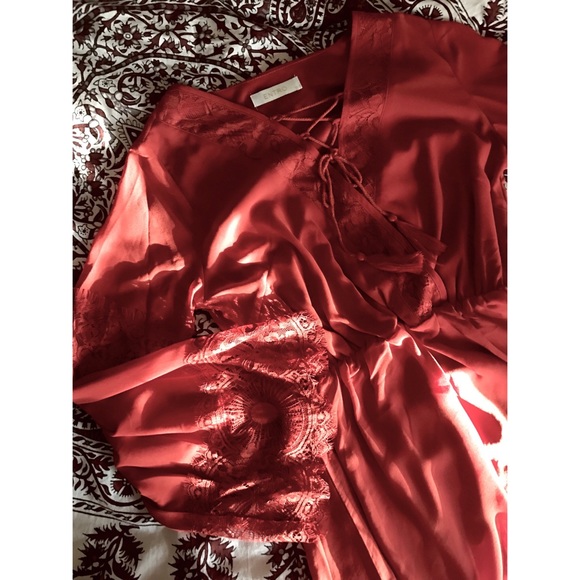 Bell Sleeve Lace Up Dress - Picture 2 of 2