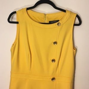 Yellow button detail dress