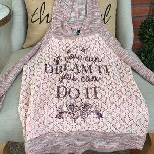 Girls Dream pink sparkly hi low hoodie