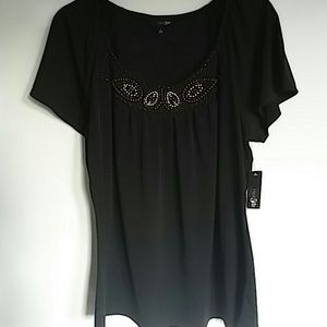 Black beaded top
