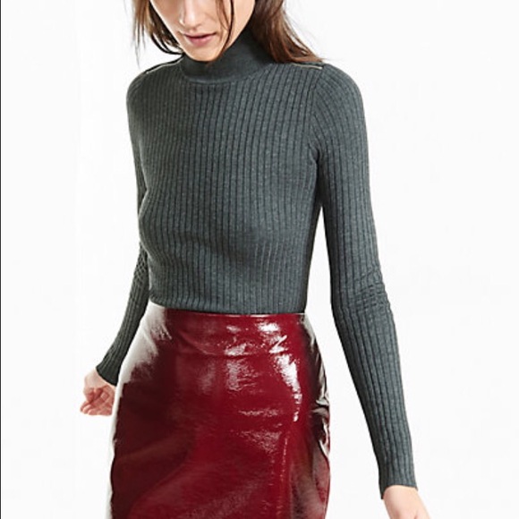 Express Sweaters - Gray ribbed turtleneck sweater. Express Sweaters - Gray ribbed turtleneck sweater.