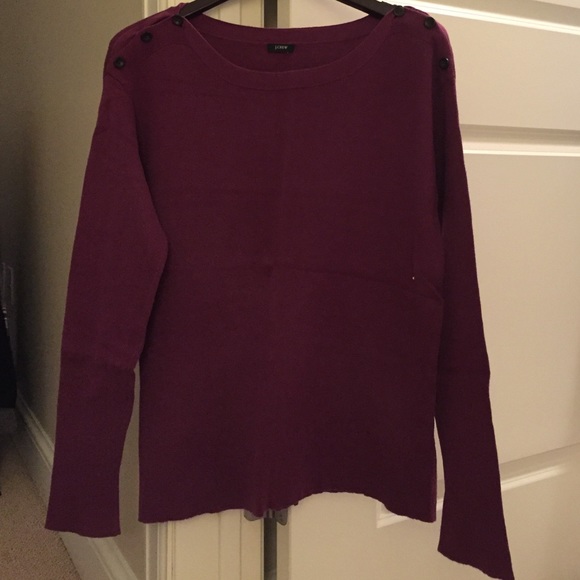 J.Crew large purple cotton and merino wool sweater