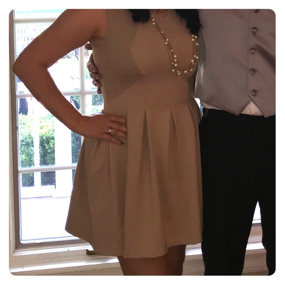 BCBG nude cocktail dress