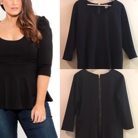 Dots Tops - ⭐️HP⭐️New Dots Black Peplum Top ⭐️ Plus Size