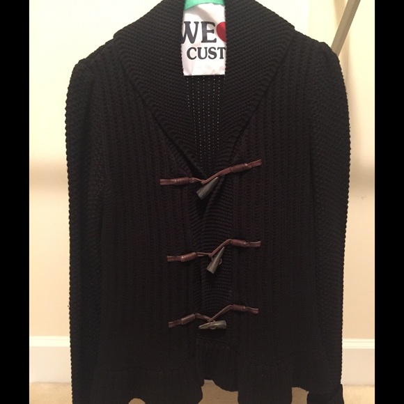 Black Sweater with 3 Wooden Button Closure