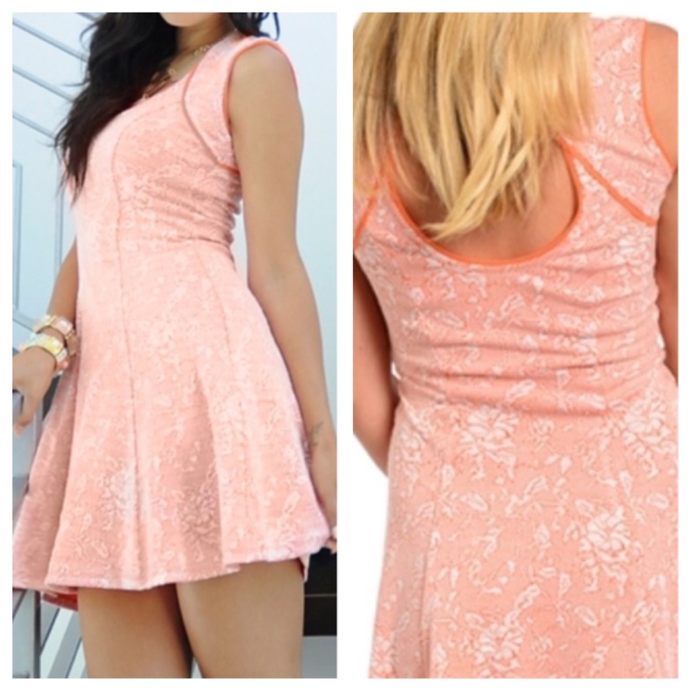 Orange coral skater dress