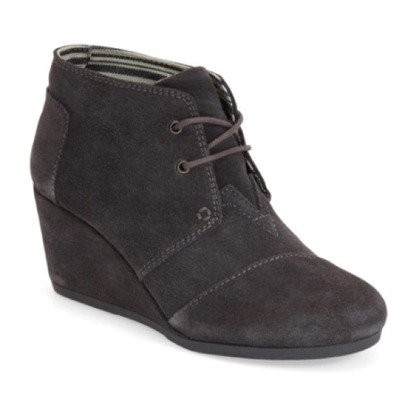 LAST CHANCE! Toms Grey Desert Wedge Bootie