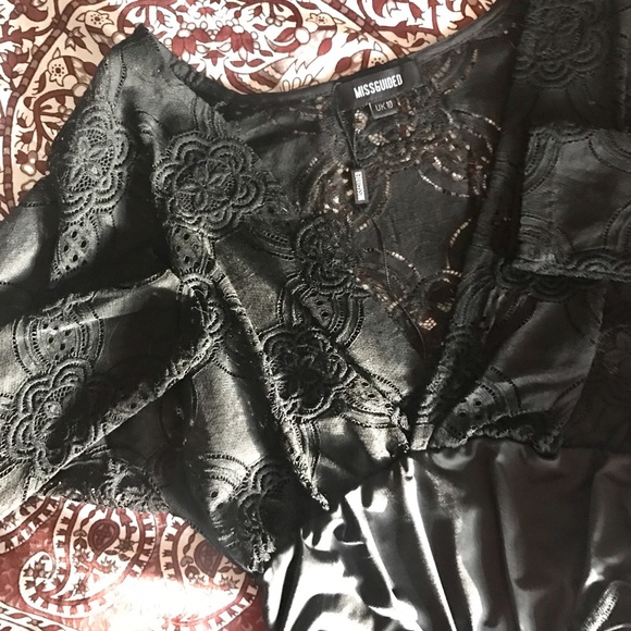 Misguided Sheer Black Bodysuit - Picture 2 of 3