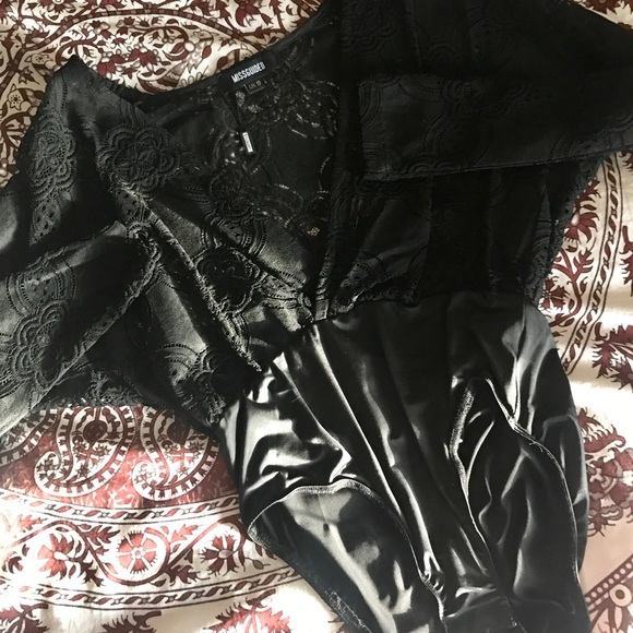 Misguided Sheer Black Bodysuit - Picture 3 of 3