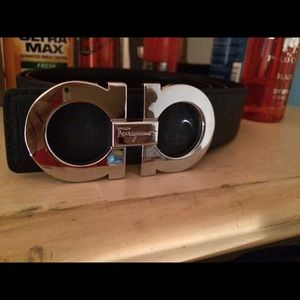 Navy blue Ferragamo belt