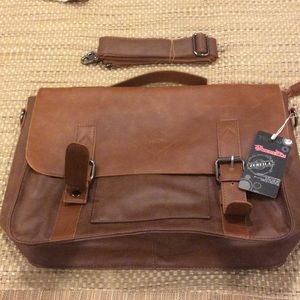 Zebeila messenger bag brown vegan leather
