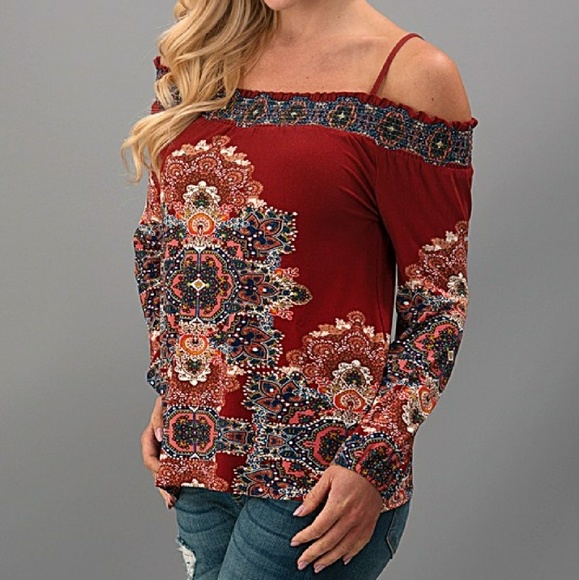 ‼️ CLEARANCE ‼️Boho Cold Shoulder - Picture 2 of 3