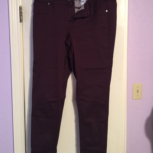 Burgundy denim flex skinny jeans
