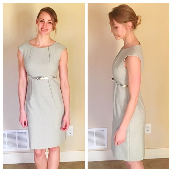 Grey Sheath Business Dress