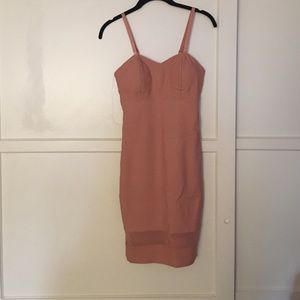 NWOT bodycon blush/cream/pink dress