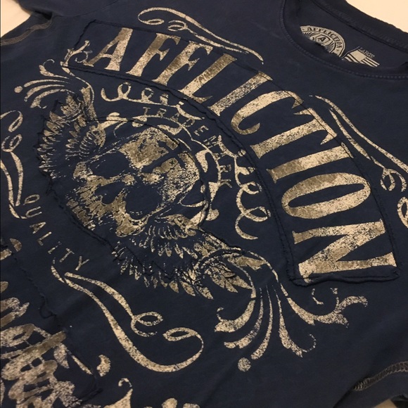 Navy blue mens Affliction Tshirt