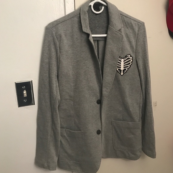 Custom H&M Blazer with Skull Heart Patch