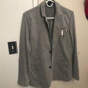 Custom H&M Blazer with Skull Heart Patch