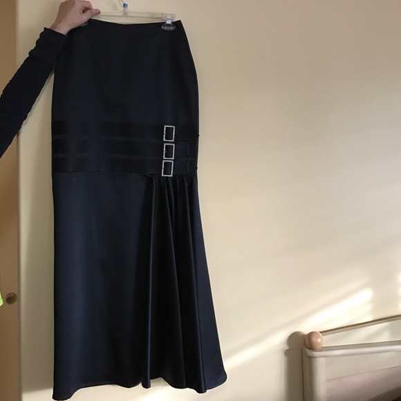 Long black skirt. Worn once. Silky feel