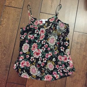 Floral and black top