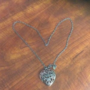 Long chained heart necklace