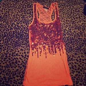 Sequence orange tank top