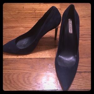BCBG navy suede heel