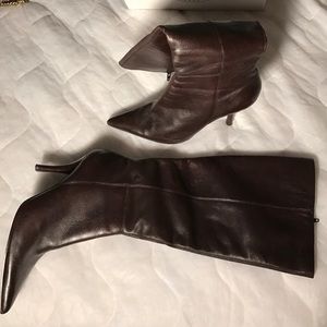 STEVE MADDEN LEATHER BROWN HEEL BOOTS