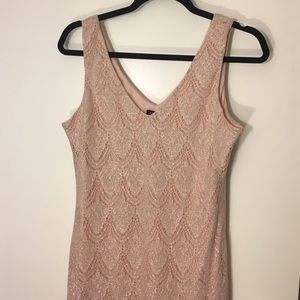 Flapper style champagne pink color dress