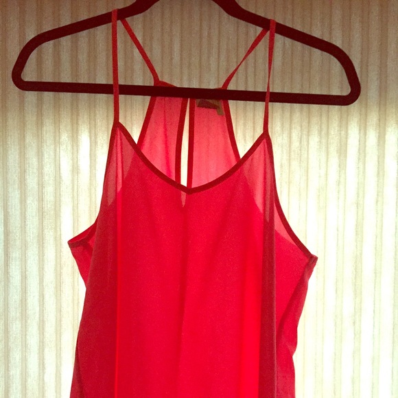 Paper Crane Bright Pink Flattering Top Sz M
