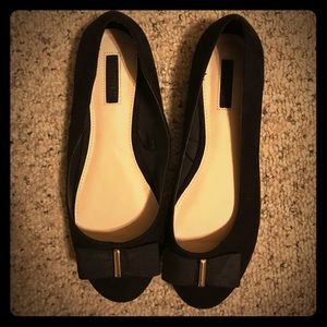 Black Flats with Bow Detail
