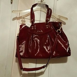 Coach tote/shoulder handbag crimson (shiny)