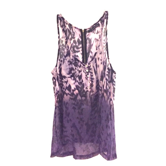 Patterson J. Kincaid Purple Sheer Ombré Tank XS