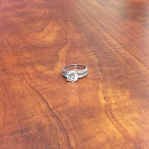 Silver toned Diamonique ring