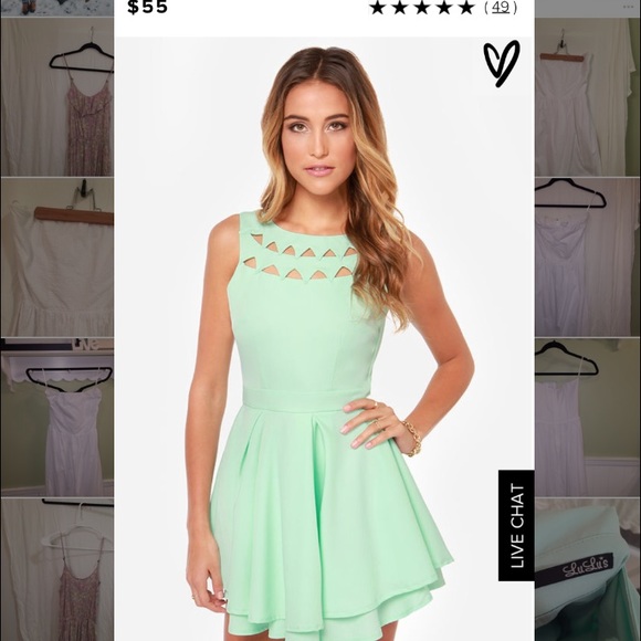 Lulu's backless mint green skater dress XS