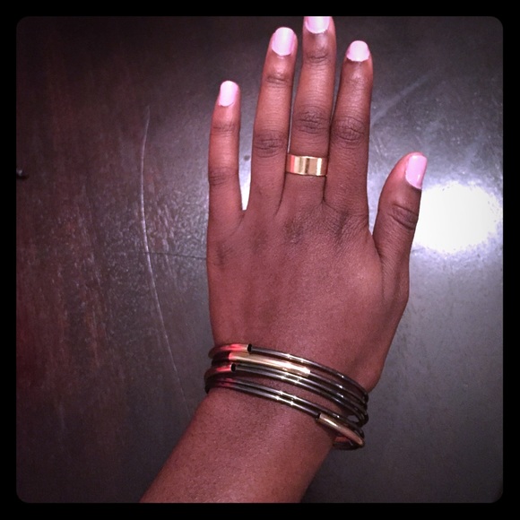 Gold and grey Bangles