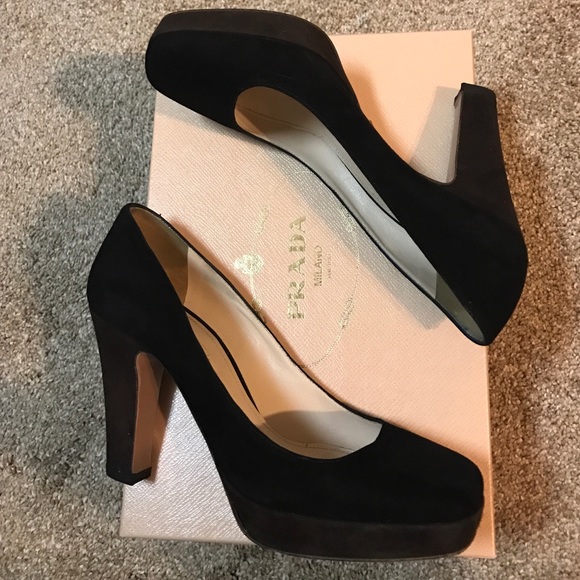 Prada platform square toe pumps
