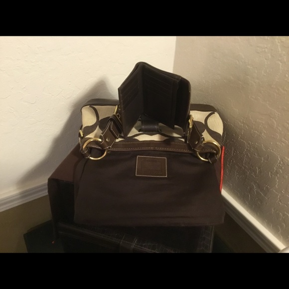 Coach Brown and Cream Linen Satchel Set SALE❤❤❤❤ - Picture 4 of 4