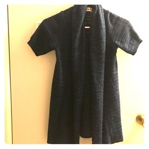 Navy - short sleeve open front cardigan