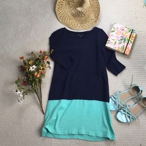 Navy and turquoise Gap color block dress XS
