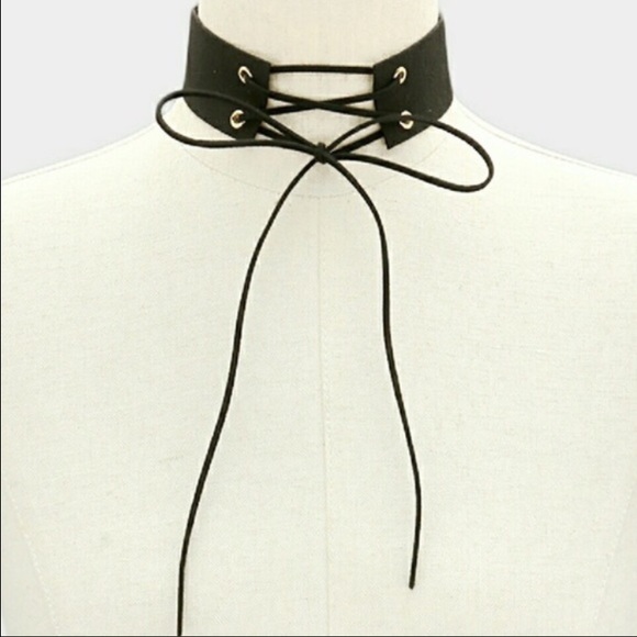 !LAST ONE! CLEARANCE faux suede corset choker - Picture 2 of 3