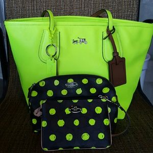 Authentic COACH Neon Yellow bag.