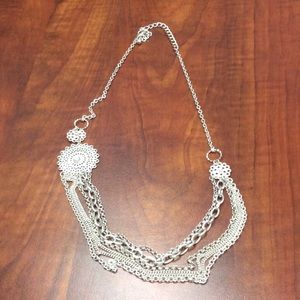 Silver multi chain necklace