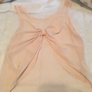 💕sheer blush bow top💕