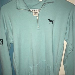 PINK teal half zip