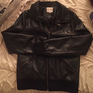 Black leather jacket